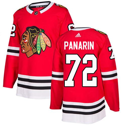 Adidas Blackhawks #72 Artemi Panarin Red Home Authentic Stitched NHL Jersey - Click Image to Close
